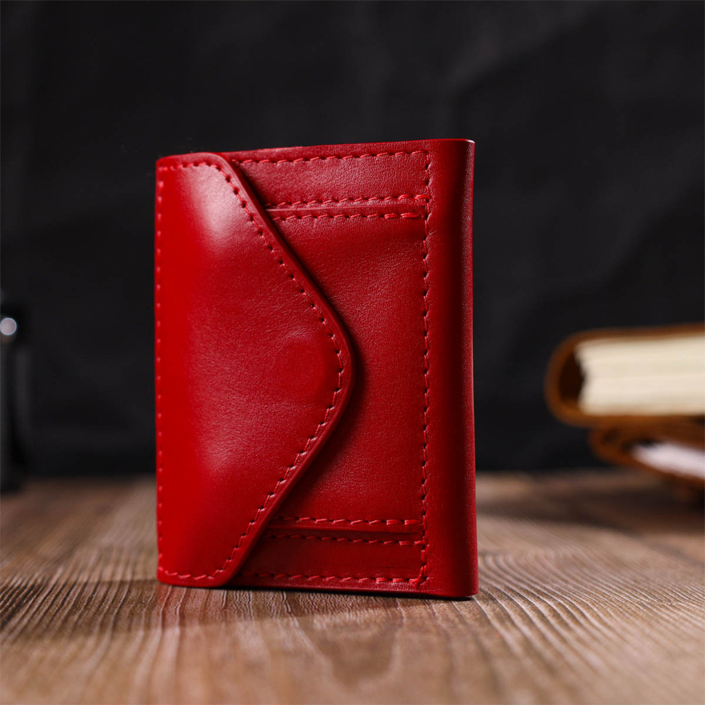 Портмоне Grande Pelle У три складання Червоне (16785) - зображення 9