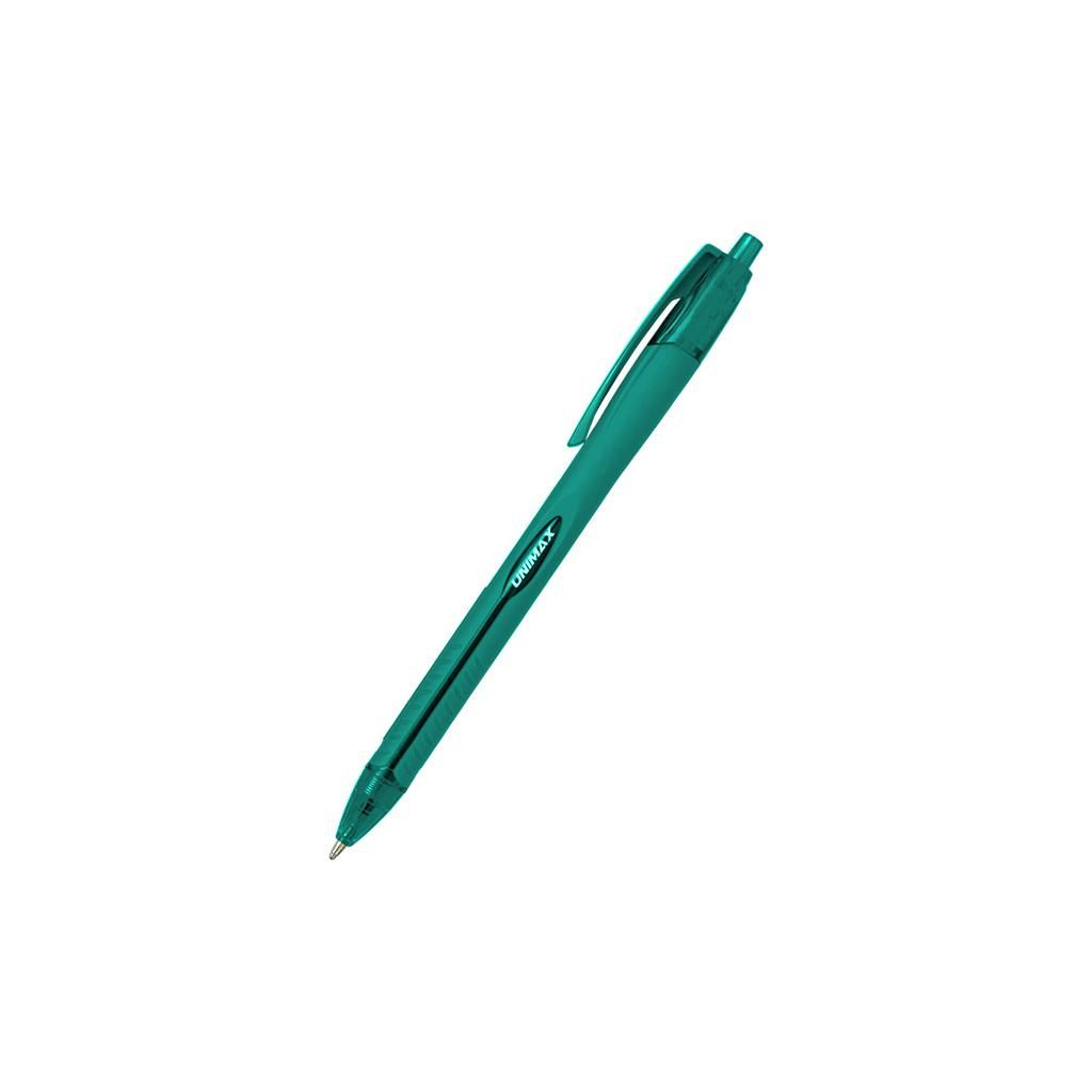 Ручка кулькова Unimax автоматична Aerogrip 0.7 мм Зелена (UX-136-04) - зображення 1
