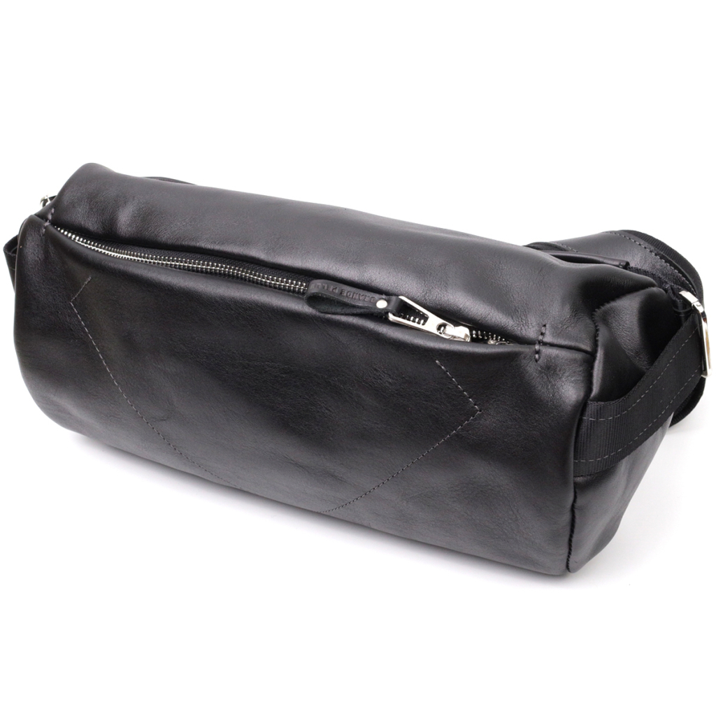 Сумка Grande Pelle Через плече з натуральної шкіри Чорна (11649) - зображення 2