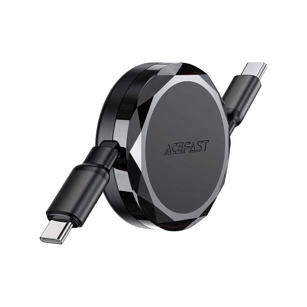 Дата кабель USB-C to USB-C 0.8m 60W dual retraction C13-03 Black Acefast (6974316280132) - зображення 4