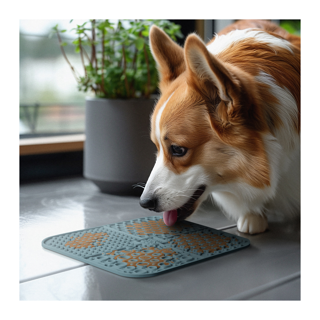 Універсальний посуд для тварин WAUDOG Silicone Килимок для злизування 19х19х1 см сірий (235211) - зображення 6