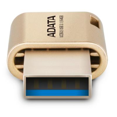 USB флеш накопичувач ADATA 64GB UC350 Gold USB 3.1/Type-C (AUC350-64G-CGD) - зображення 3