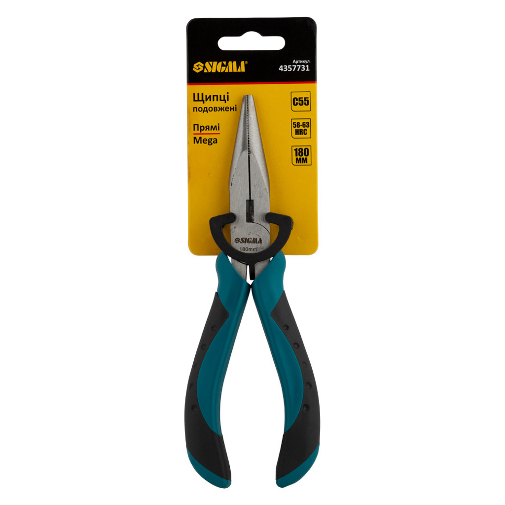 Плоскогубці Sigma довгогубці прямі 180мм Mega (4357731) - зображення 3