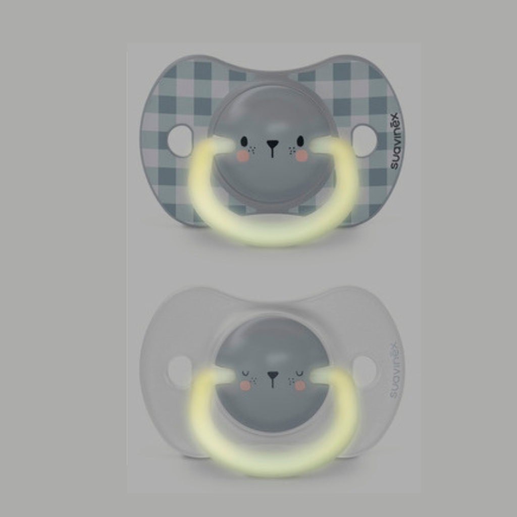 Пустушка Suavinex фізіологочна, 2 шт. 0-6 місяців, нічна/ведмедик (308212) - изображение 5