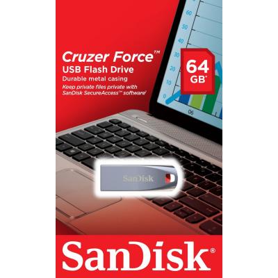 USB флеш накопичувач SanDisk 64GB Cruzer Force Metal Silver USB 2.0 (SDCZ71-064G-B35) - зображення 4