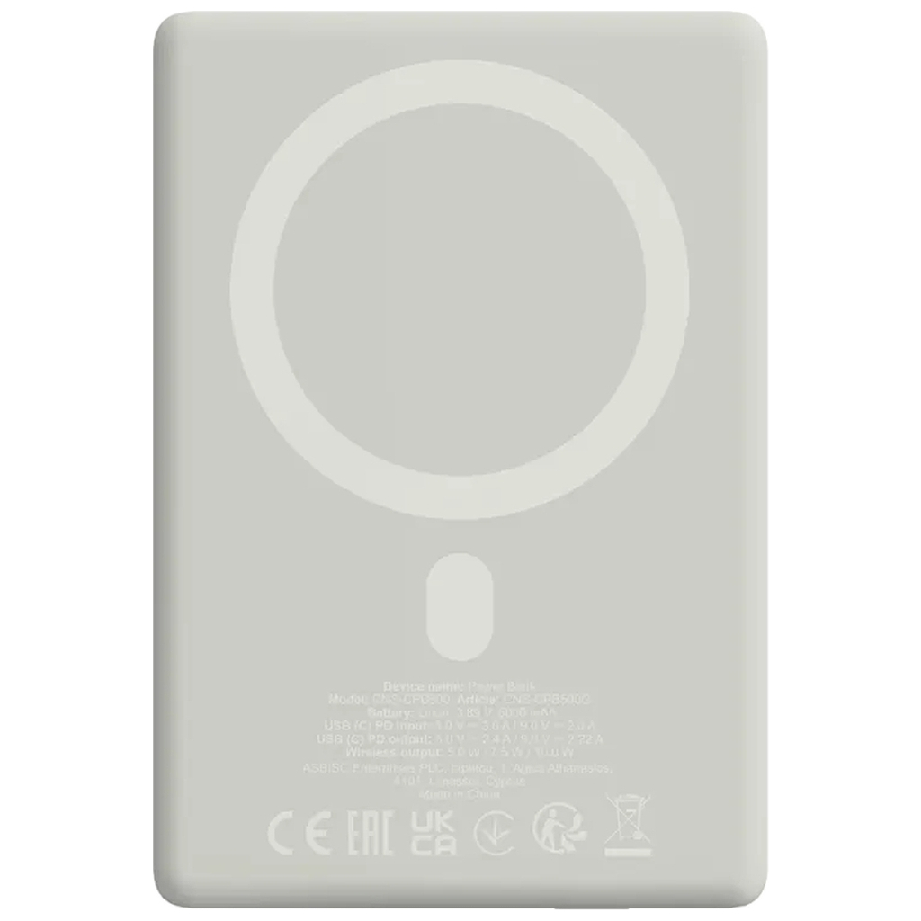 Батарея універсальна Canyon 5000mAh OnPower 500 PD20W Magnetic wireless MagSafe Grey (CNS-CPB500G) - изображение 4