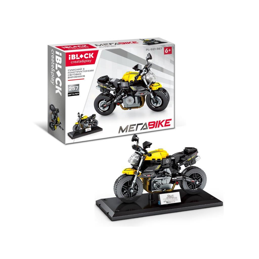 Конструктор iBlock Мотоцикл жовтий 257 деталей (PL-921-367) - зображення 1