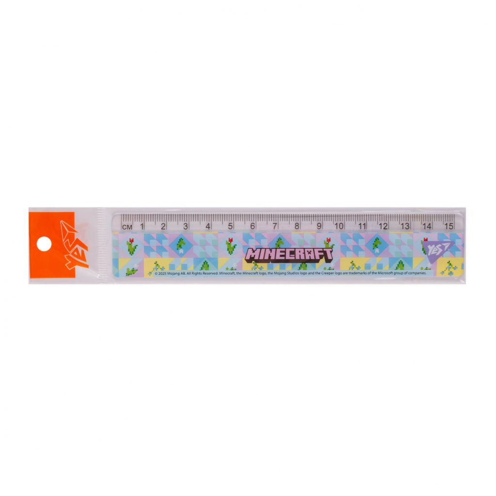 Лінійка Yes Minecraft Spring блакитна 15 см (370681) - изображение 1