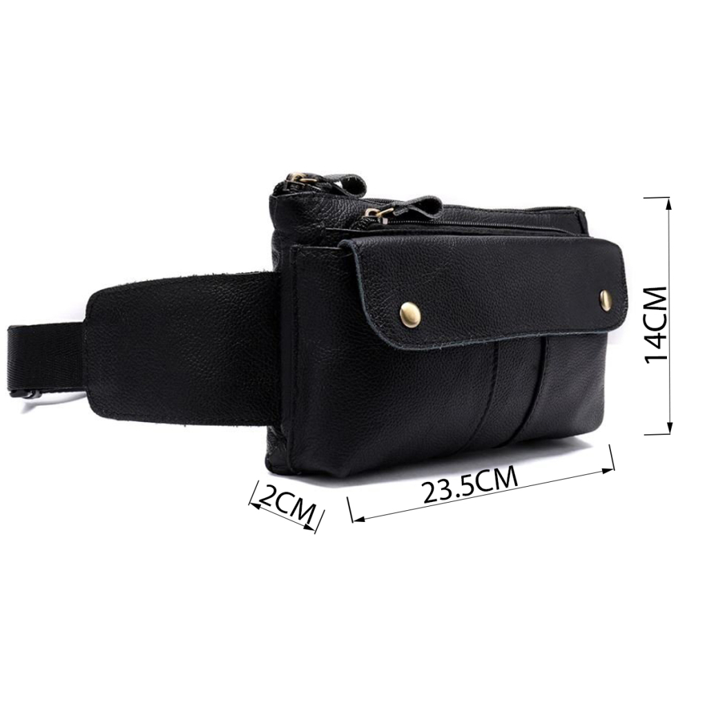 Сумка Vintage Бананка зі шкіри Чорна (14809) - зображення 3