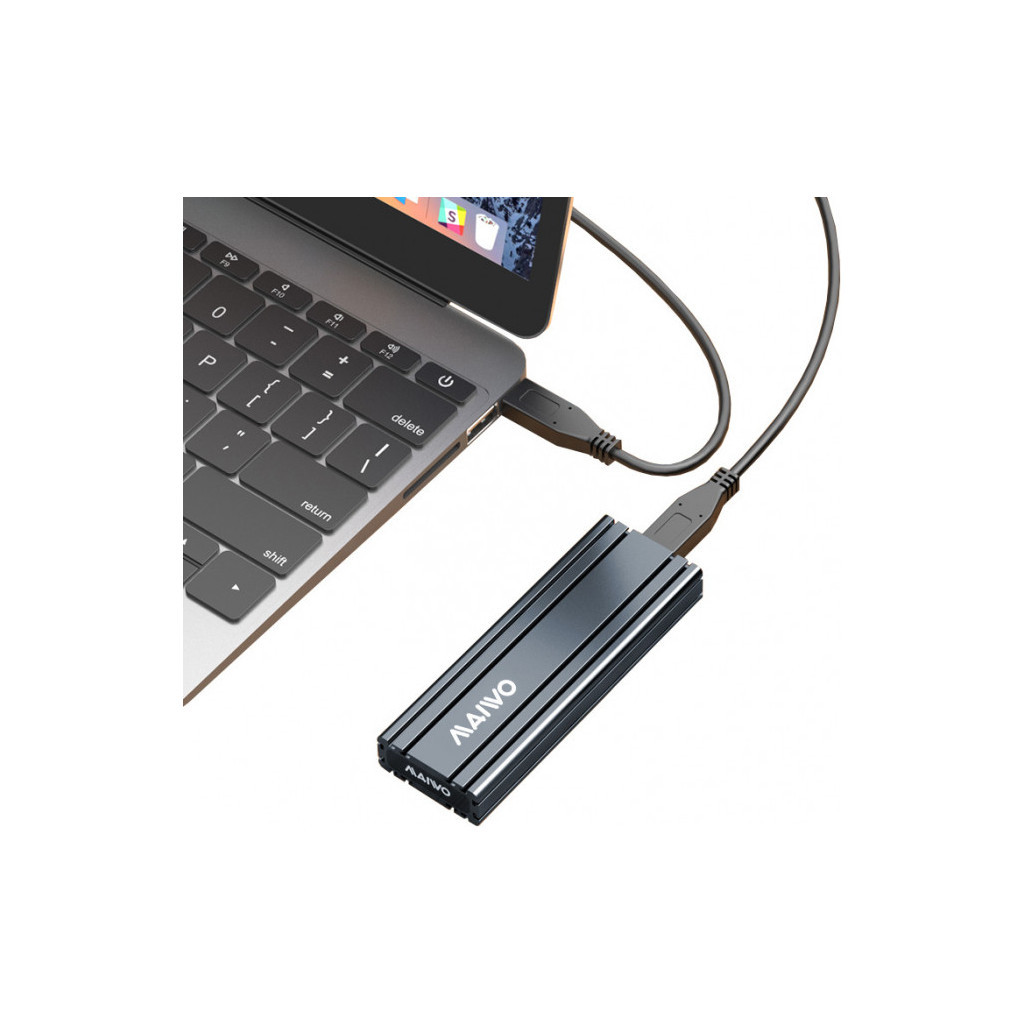 Кишеня зовнішня Maiwo M.2 SSD NVMe (PCIe) — USB 3.1 Type-C (K1686P space grey) - зображення 11