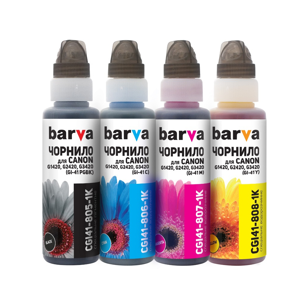 Чорнило Barva Canon GI-41 4x100 мл, OneKey, 1K (CGI41-1K-MP) - зображення 1