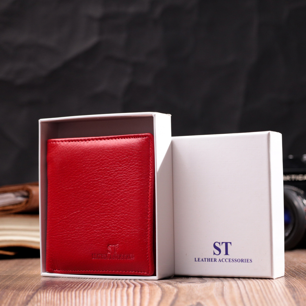 Гаманець ST Leather З натуральної шкіри Червоний (19465) - зображення 10
