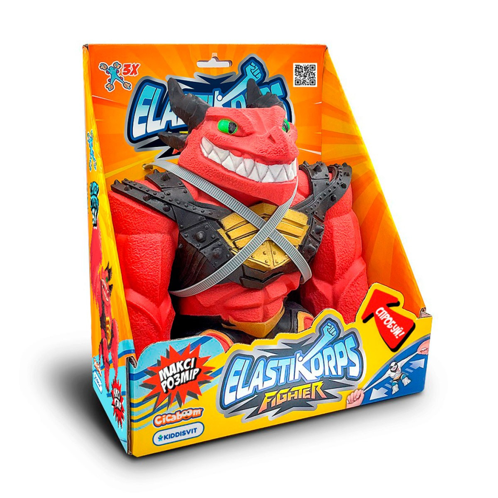 Антистрес Elastikorps Стретч-іграшка серії Maxy Fighter 3: Extra Force - Червоний дракон (MAX-REDGALL) - зображення 1
