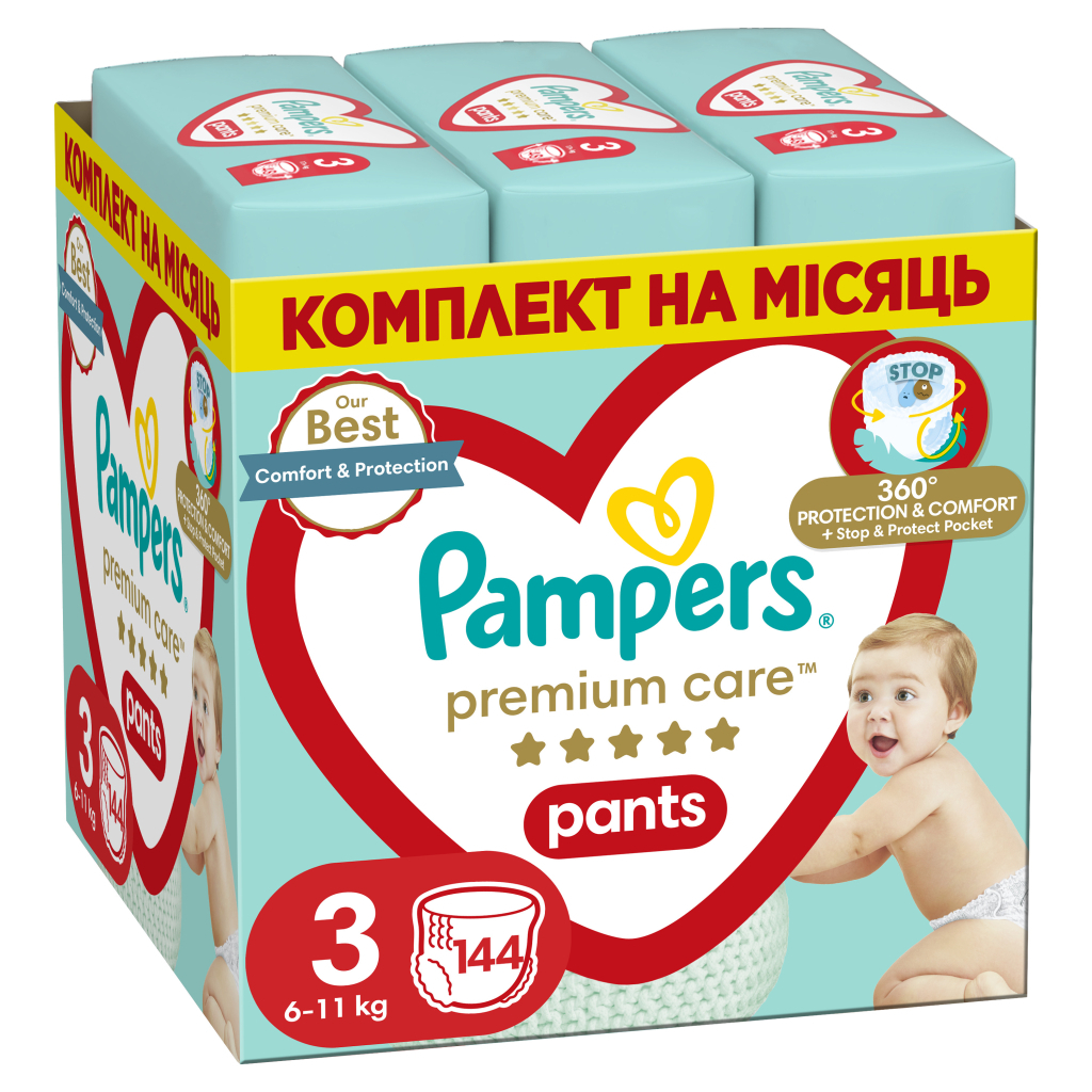 Підгузки Pampers Premium Care Pants Midi Розмір 3 (6-11 кг) 144 шт (8006540490891) - зображення 1