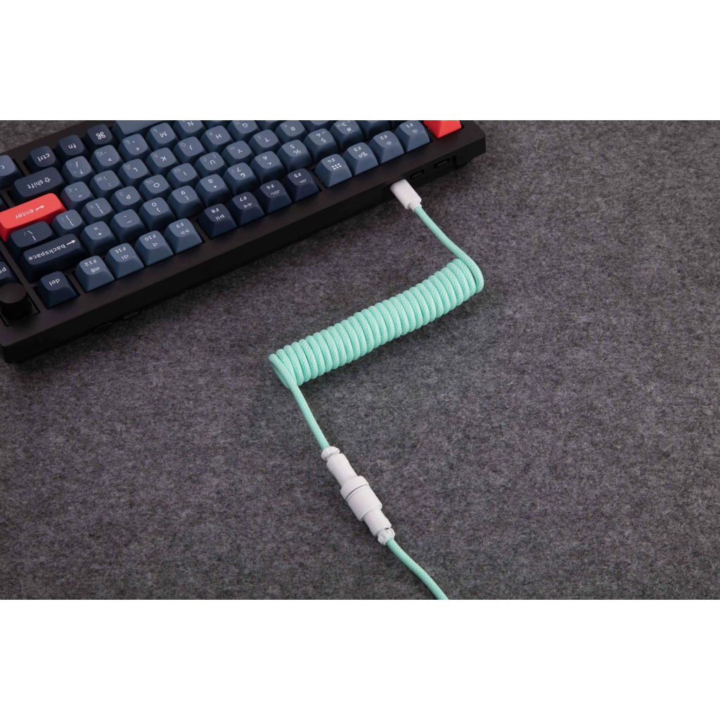 Дата кабель USB-C + USB A to USB-C 1.36m Coiled Aviator mint Keychron (CAB18_KEYCHRON) - зображення 5