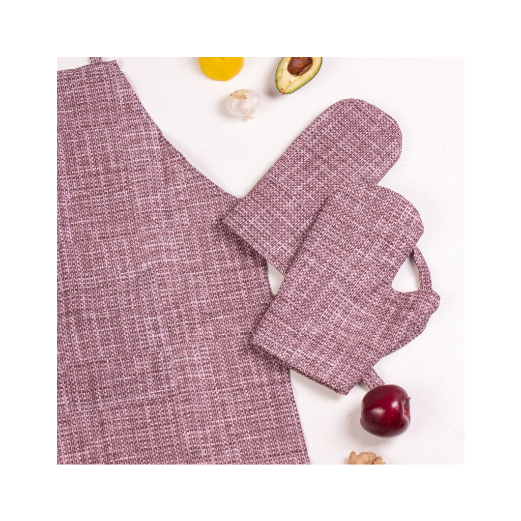 Фартух MirSon Набір №208 - Chocolate binding дві прихватки + дві рукавички-прихватки + фартух (2200006754084) - зображення 3