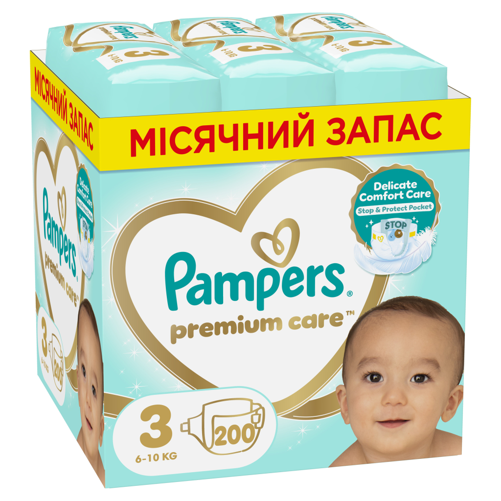 Підгузки Pampers Premium Care Midi Розмір 3 (6-10 кг) 200 шт (8006540855898) - зображення 1