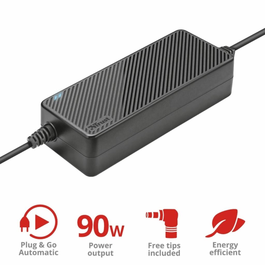 Блок живлення до ноутбуку Trust Plug & Go 90W Universal Laptop Charger (20194) - зображення 3