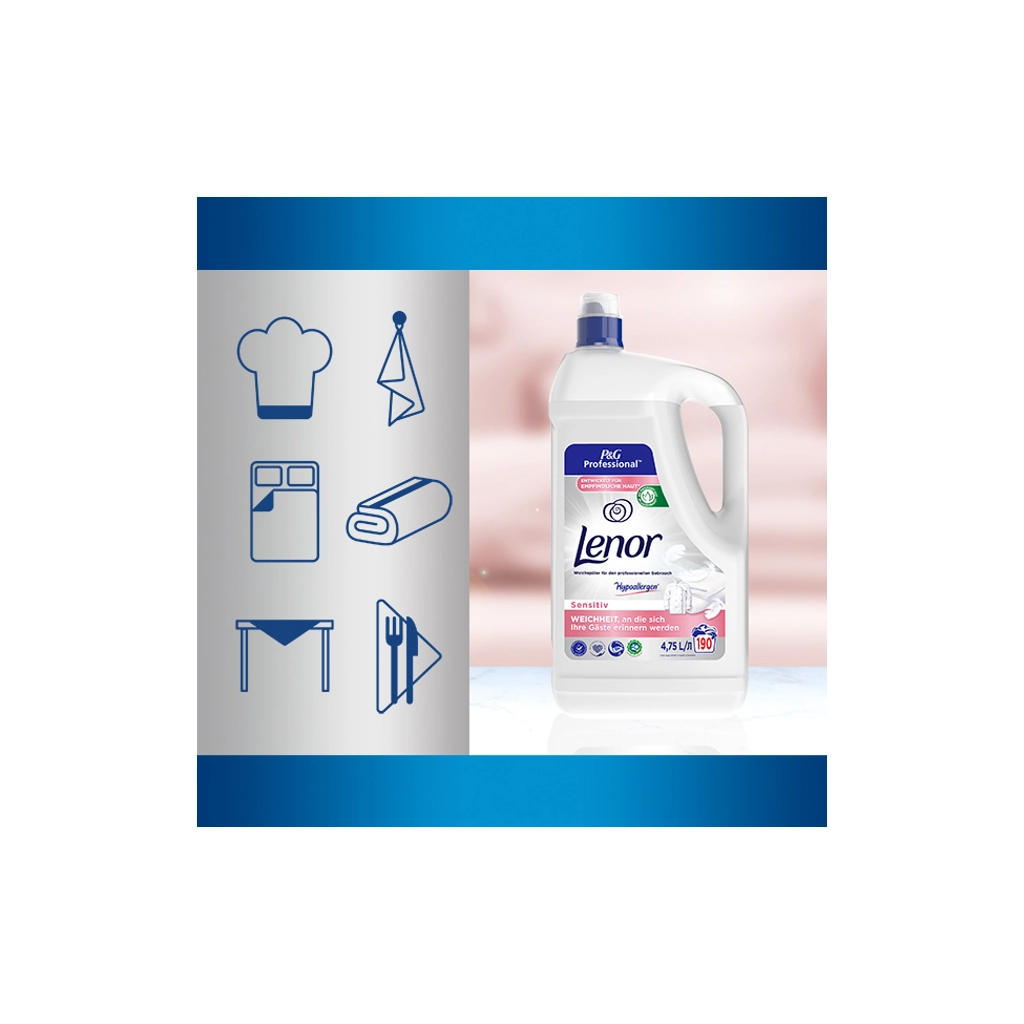 Кондиціонер для білизни Lenor Sensitiv Професійна формула для чутливої шкіри 4.75 л (8001090214324) - зображення 7