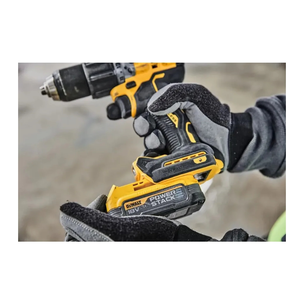 Шуруповерт DeWALT XR Li-Ion PowerStack 90 Нм, 18V 2x1.7Ah, кейс TSTAK (DCD805E2T) - зображення 5