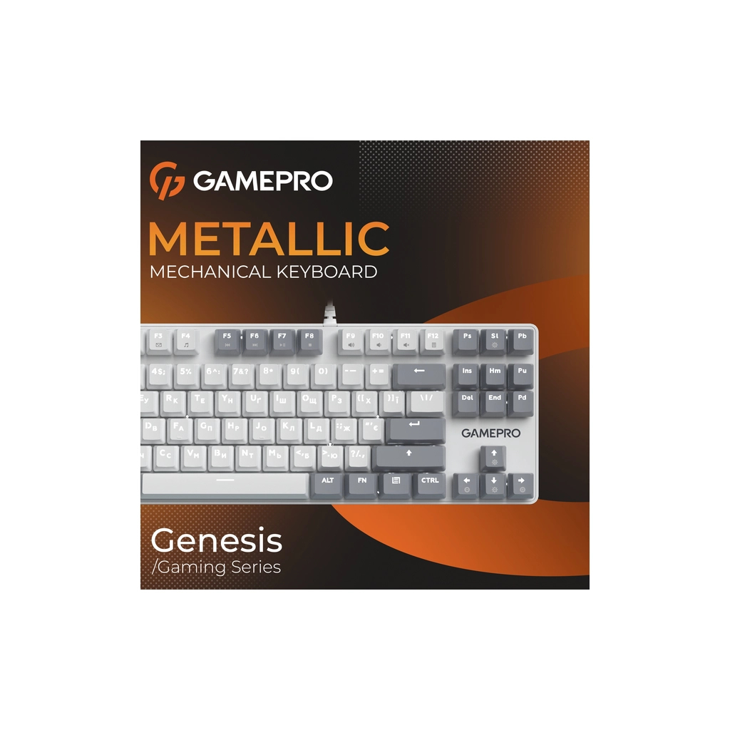 Клавіатура GamePro Genesis Metallic MK110W Outemu Red Switch USB UA White (MK110W) - зображення 7