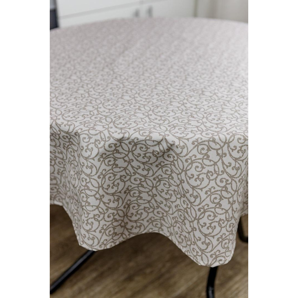 Скатертина Прованс непромокаюча Simfoni Капучіно вензель D-180 см (033848) - зображення 5