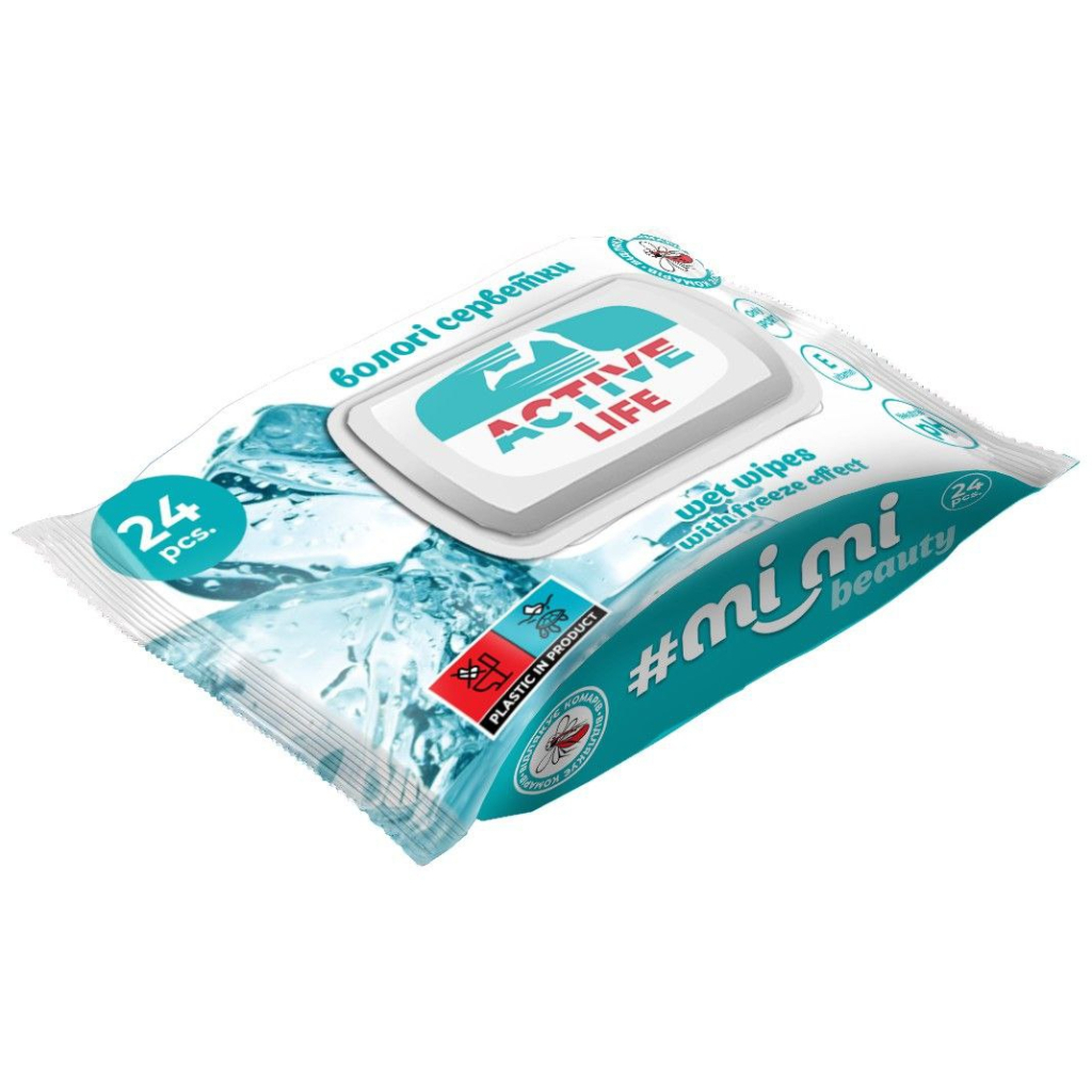 Вологі серветки Mi Mi Beauty Active Life 24 шт. (4820237500625) - зображення 1