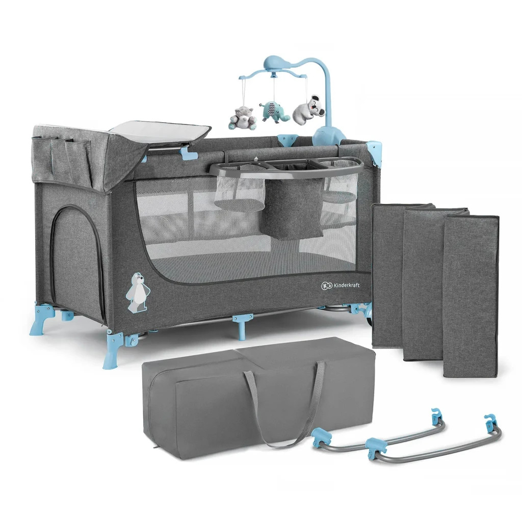 Ліжечко Kinderkraft манеж з пеленатором Joy Blue (5902533911288) - зображення 9