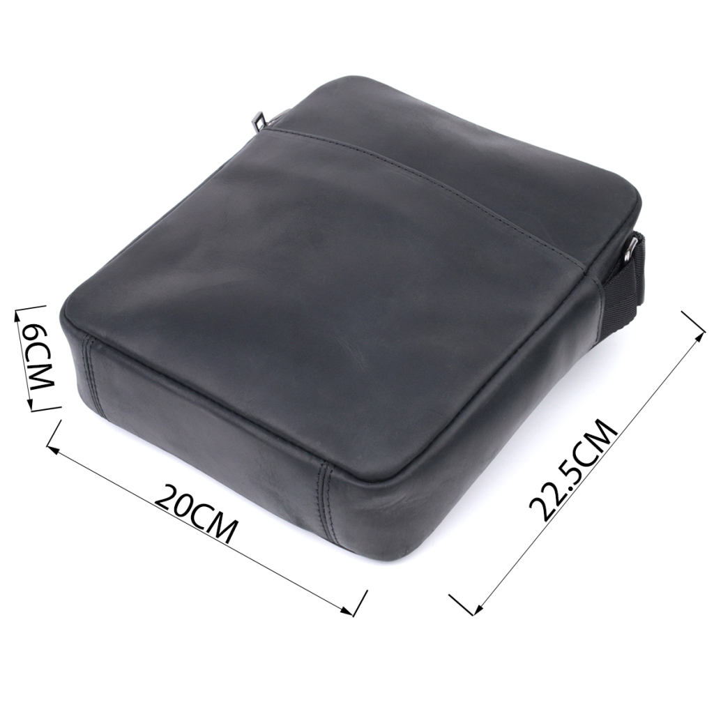 Сумка Shvigel Через плече з матової натуральної шкіри Чорна (22848) - зображення 3