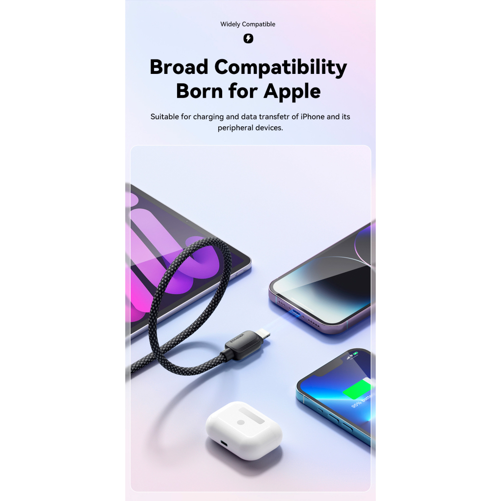 Дата кабель USB-C to Lightning 1.0m 20W white Essager (EXCTL-WL02-P) - изображение 7