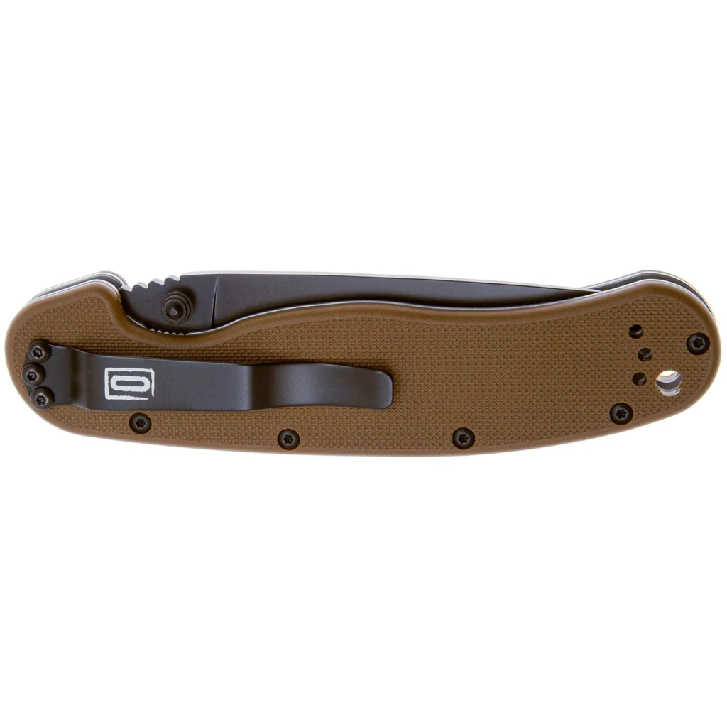 Ніж Ontario Knife RAT I AUS-8 Coyote Brown, Black Blade (ON8846CB) - зображення 4
