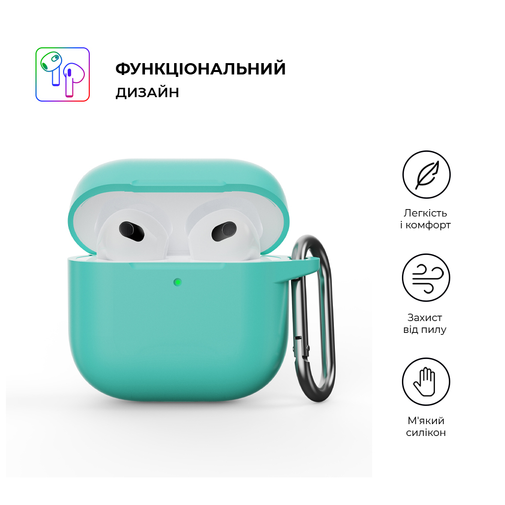 Чохол для навушників Armorstandart Hang Case для Apple AirPods 4 Mint Green (ARM81287) - зображення 2