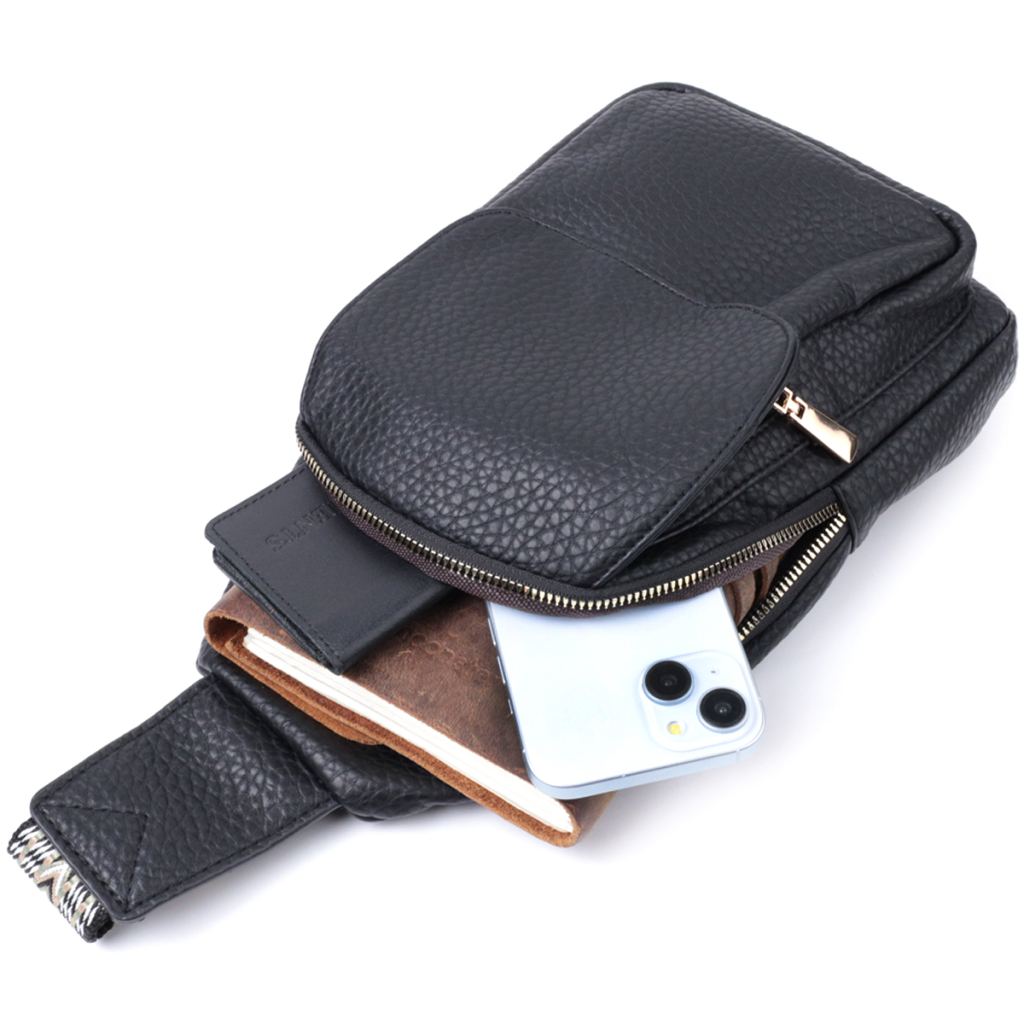 Сумка Vintage З крупнозернистої екошкіри Чорна (22763) - зображення 9