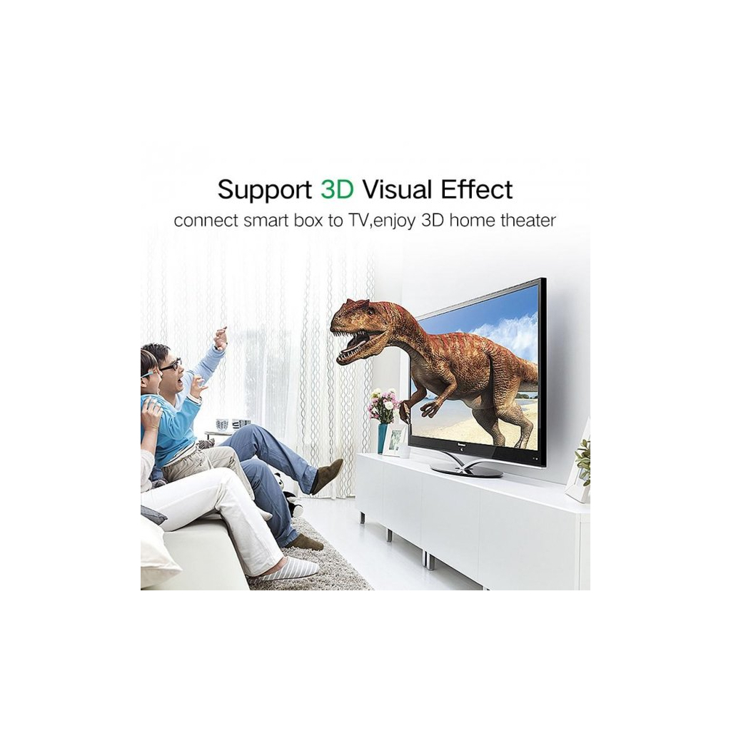 Кабель мультимедійний HDMI to HDMI 1.0m HD101 Round (Yellow/Black) Ugreen (10115) - изображение 5