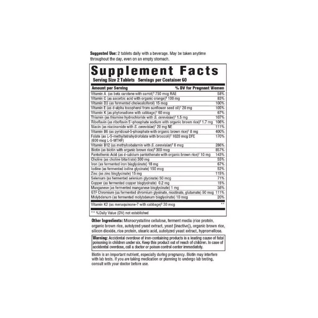 Вітамін MegaFood Вітаміни для вагітних Baby & Me 2, 120 таблеток (MGF-10315) - зображення 3