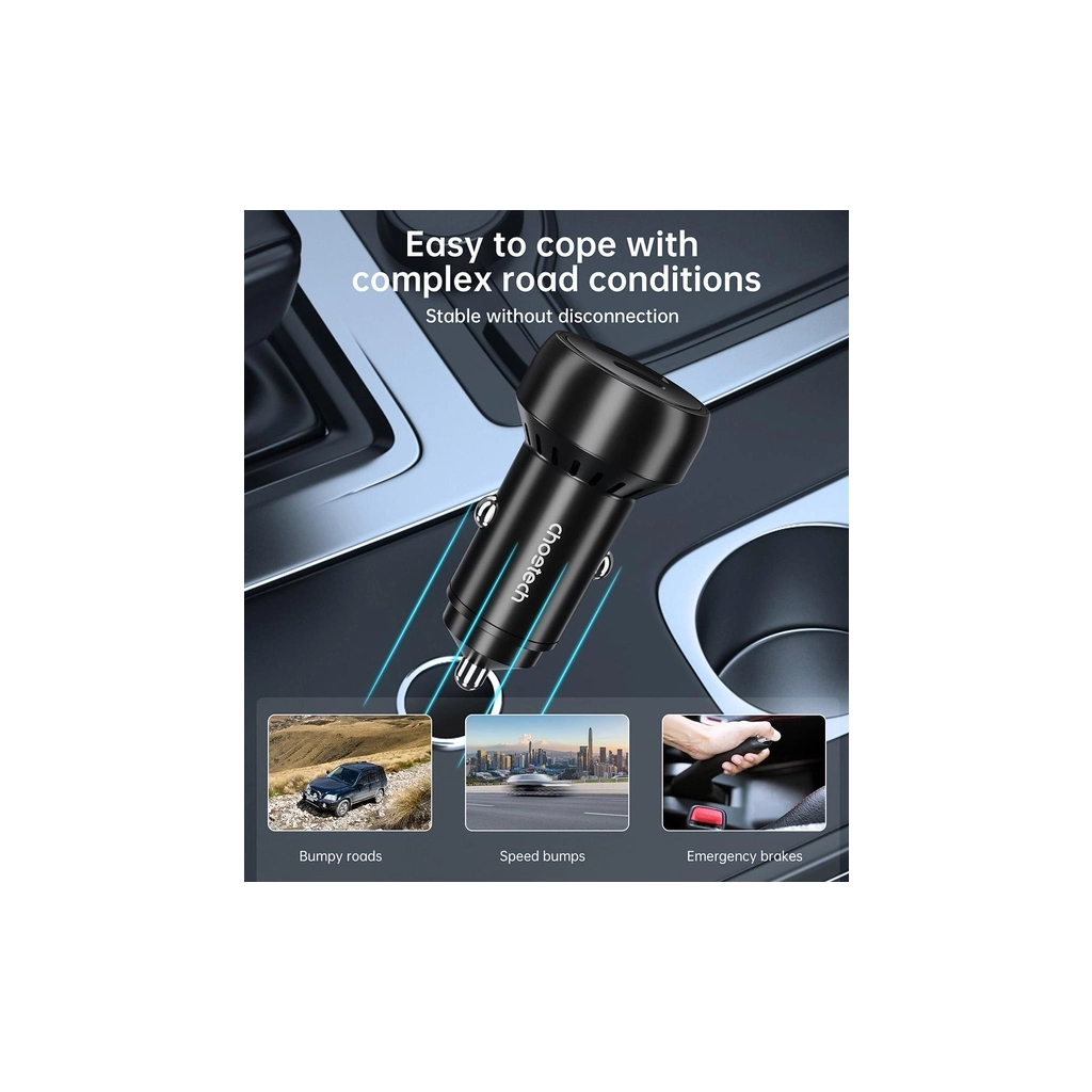 Зарядний пристрій Choetech USB-C+USB-A 60W QC3.0/PD/PPS black (TC0014-BK) - зображення 4