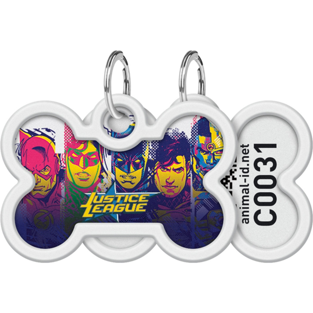 Адресник для тварин WAUDOG Smart ID з QR паспортом "Ліга справедливості", кістка 40х28 мм (0640-1015) - зображення 1