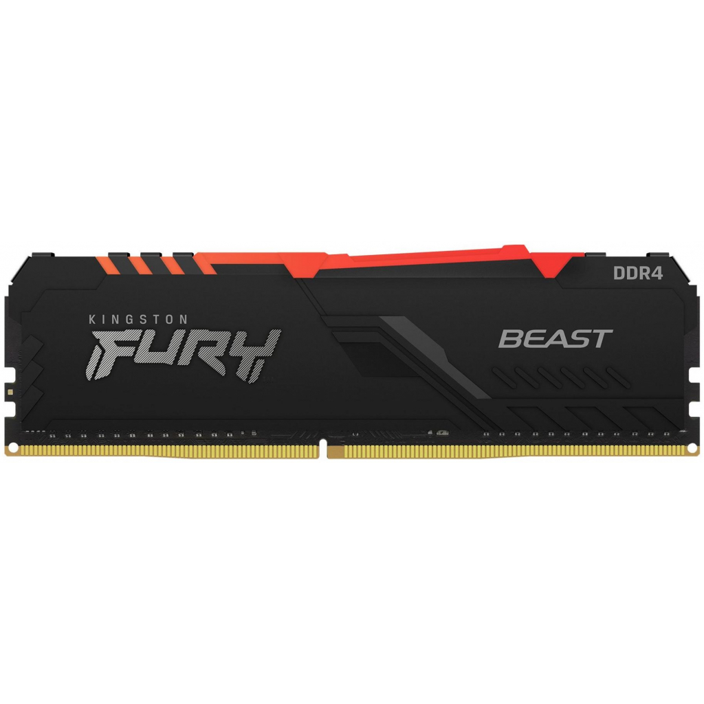 Модуль пам'яті для комп'ютера DDR4 16GB (2x8GB) 2666 MHz Beast RGB Black Kingston Fury (ex.HyperX) (KF426C16BBAK2/16) - зображення 1