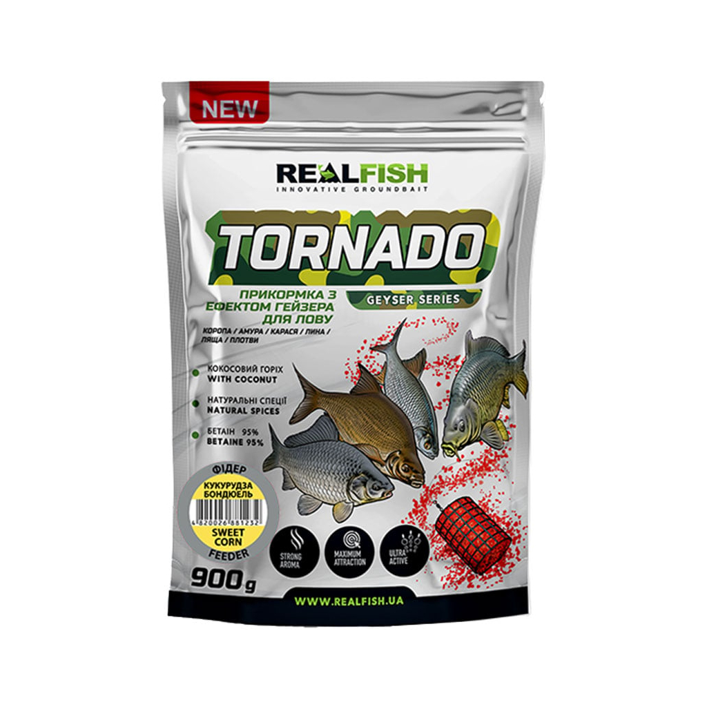 Прикормка Real Fish Торнадо Фідер (Кукурудза Бондюель) 0.9kg (809.00.50) - зображення 1