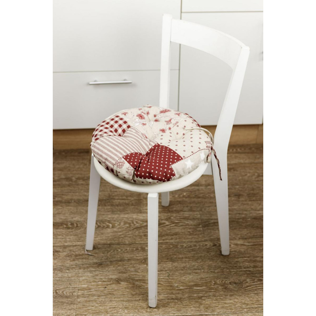 Подушка на стілець Прованс Печворк бордо Господиня D-40 см (4823093451223) - зображення 3