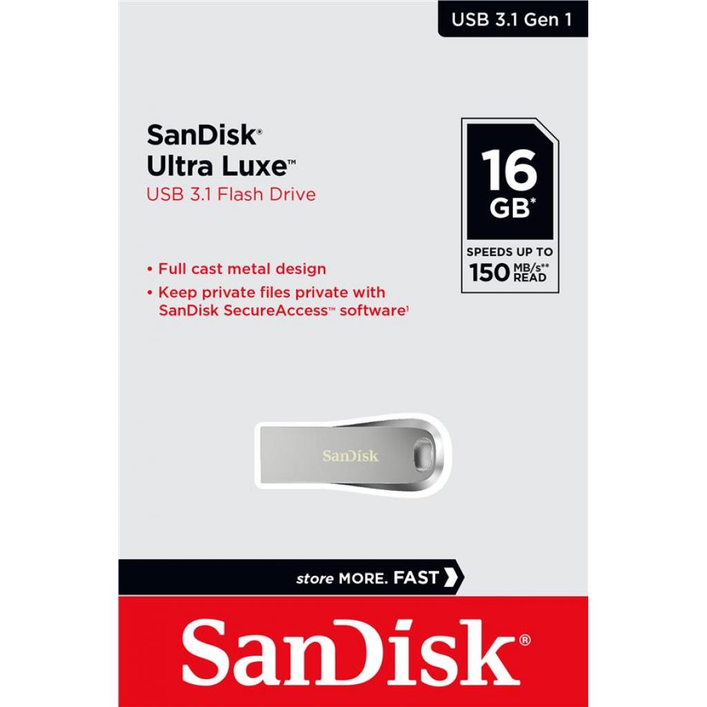 USB флеш накопичувач SanDisk 16GB Ultra Luxe USB 3.1 (SDCZ74-016G-G46) - зображення 5