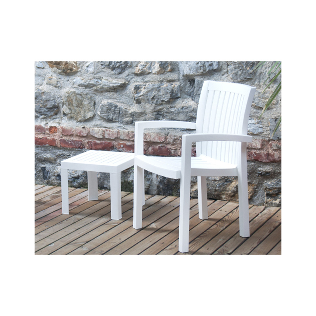 Стіл садовий PAPATYA до шезлонга Suda білий (4348) - зображення 4