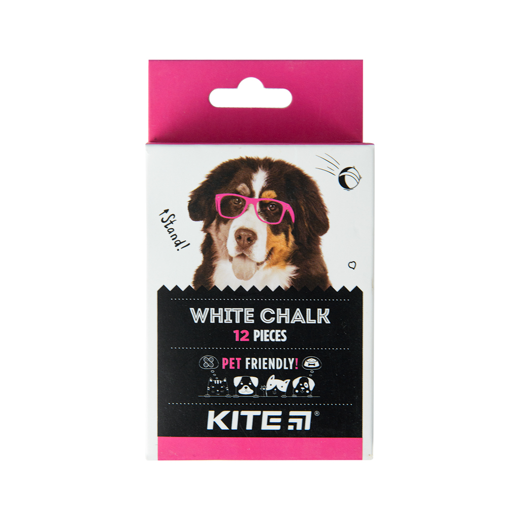 Крейда Kite біла кругла, 12 шт Dogs (K22-079-12) - зображення 1