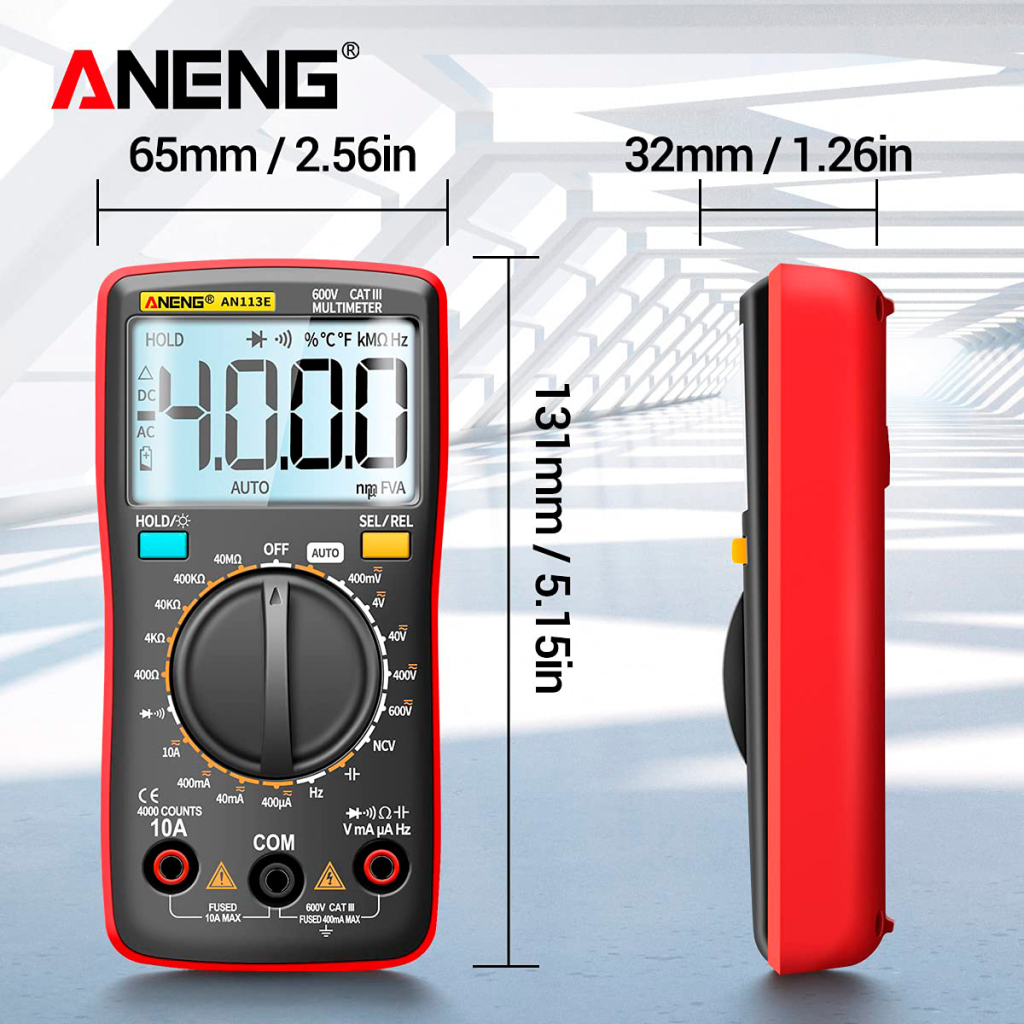 Цифровий мультиметр ANENG AN113E, V, A, R, C, F (AN113E) - зображення 4