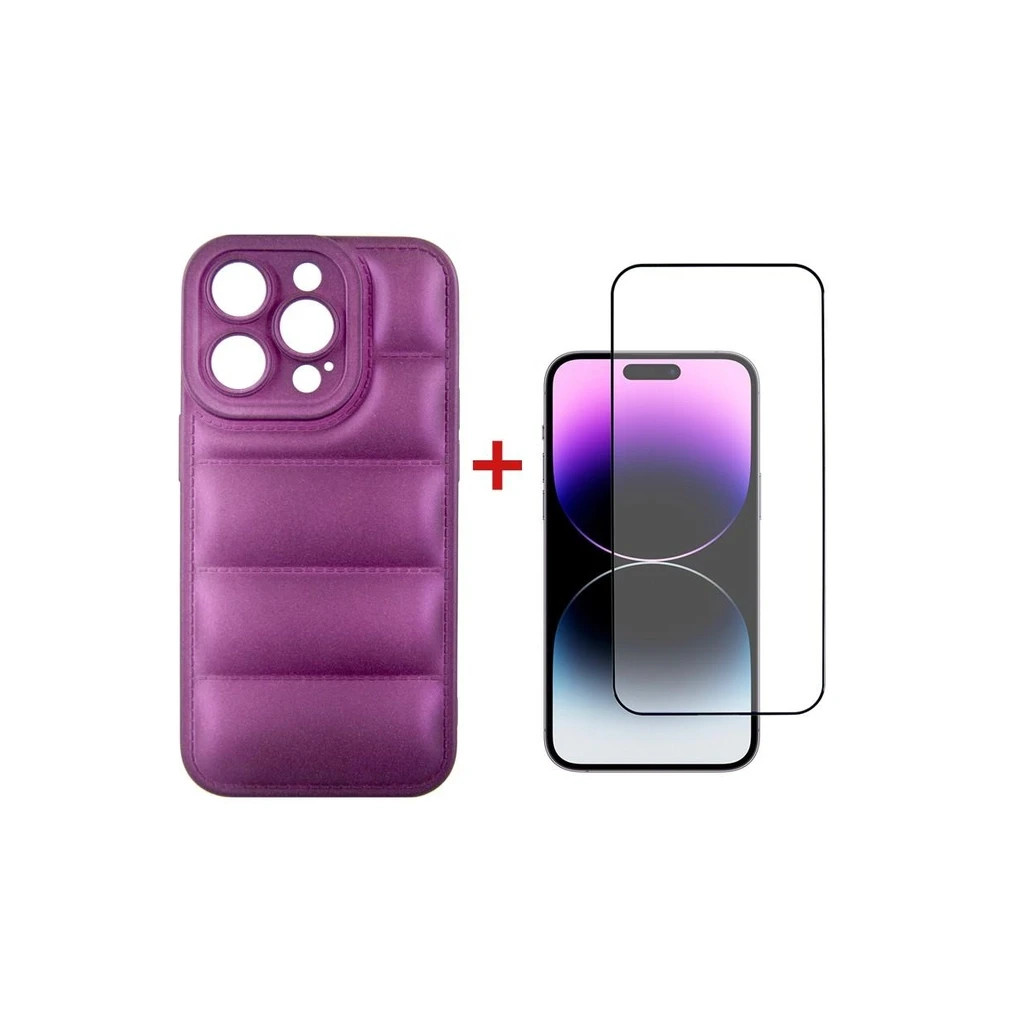 Чохол до мобільного телефона Dengos iPhone 14 Pro Case + Glass (Purple) (DG-KM-80) - зображення 1