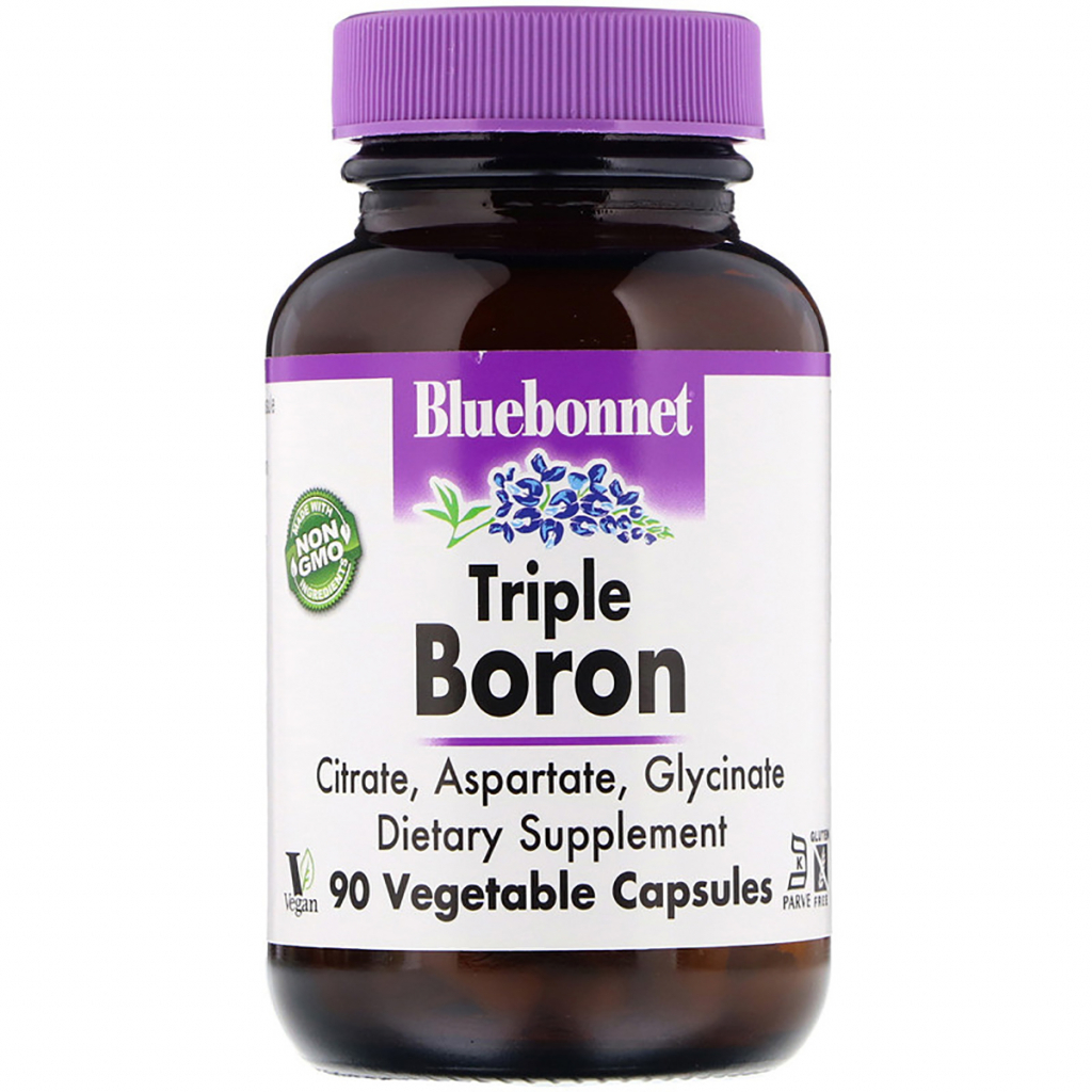 Мінерали Bluebonnet Nutrition Потрійний бор 3мг, Triple Boron, 90 вегетаріанських капсул (BLB-00685) - зображення 1