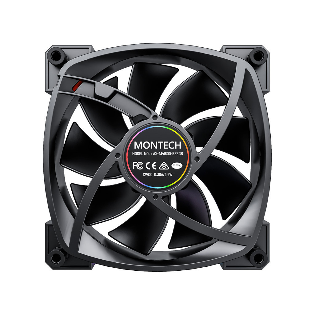 Кулер до корпусу MONTECH AX140 PWM BLACK - зображення 4