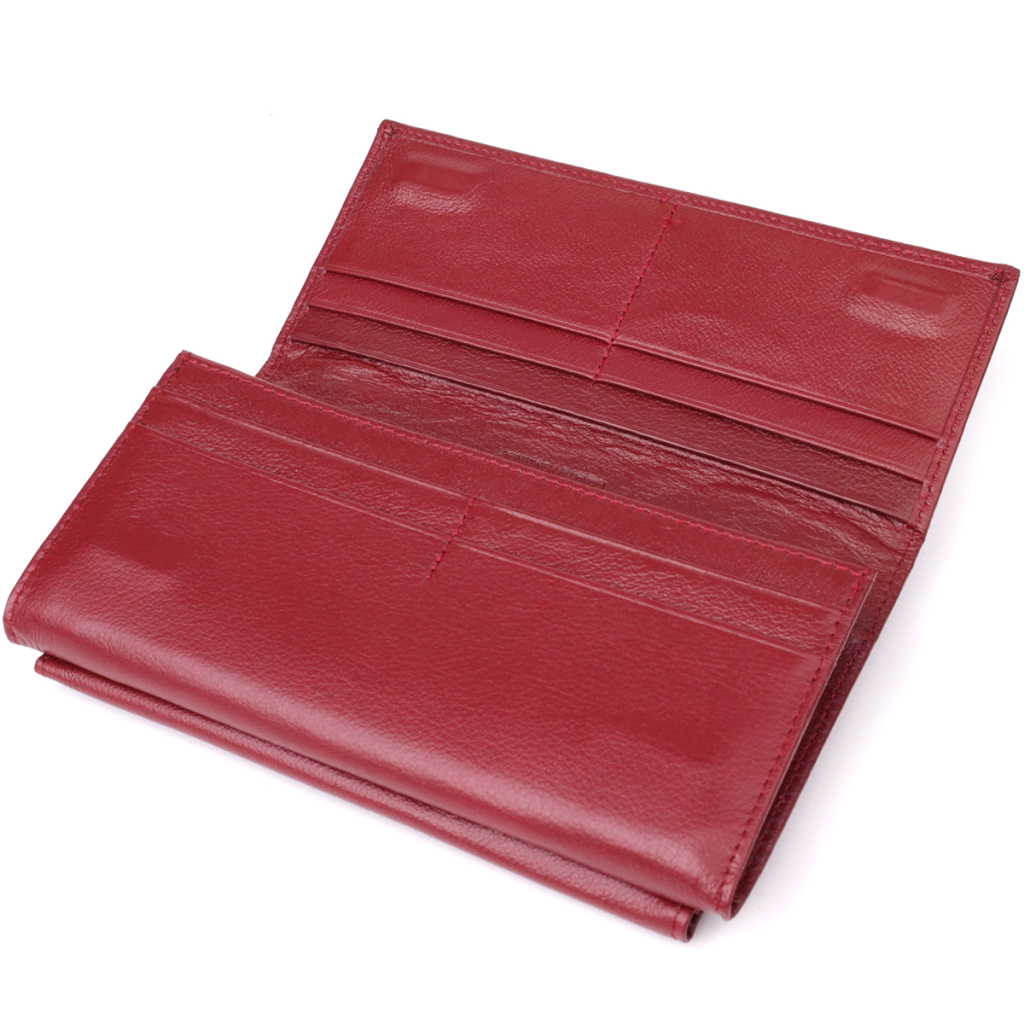 Гаманець ST Leather З кишенею для телефону з натуральної шкіри Бордовий (23069) - изображение 6