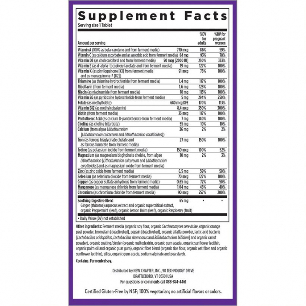 Мультивітамін New Chapter Щоденні Мультівітаміни для вагітних, One Daily Prenatal Mu (NCR-90329) - зображення 2