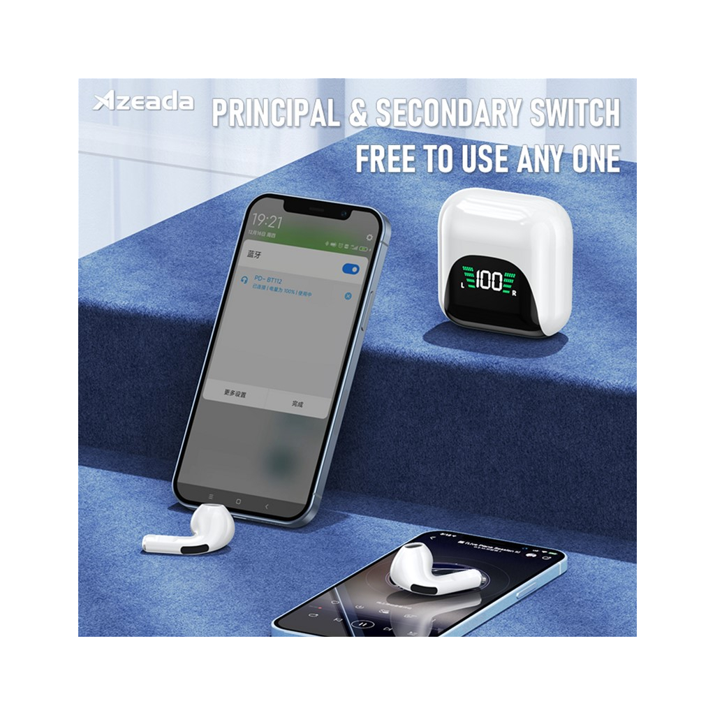 Навушники Proda Azeada Lingcon 4th Mini TWS BT-112 White (PRD-BT112WT) - зображення 6